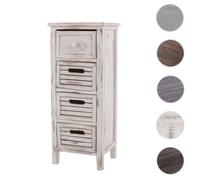 Commode / table d'appoint / armoire, 4 tiroirs, 30x25x74cm, shabby, vintage ~ blanc