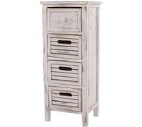 Generique Commode 4 tiroirs 30x25x74 cm shabby vintage Blanc G