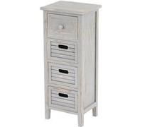 Commode / table d'appoint / armoire, 4 tiroirs, 30x25x74cm, shabby, vintage, gris Gris G