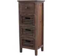 Commode / table d'appoint / armoire, 4 tiroirs, 30x25x74cm, shabby, vintage, marron Marron G