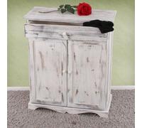 Commode / table d'appoint / armoire, 66x33x78cm, shabby, vintage blanc