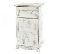 Commode / table d'appoint / chevet / table haute, 35x29x63cm, shabby, vintage ~ blanc
