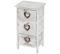 Commode / Table D'appoint Forli / Armoire, 3 Tiroirs, 55x29x25cm, Shabby, Vintage Blanc Multicolore