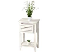 Commode Table d'appoint Table de téléphone, 57x35x27cm, look shabby, vintage ~ blanc