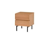 Commode/Table de chevet 2 tiroirs Mélamine/MDF Naturel Tours