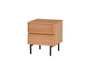Commode/Table de chevet 2 tiroirs Mélamine/MDF Naturel Tours