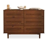 Commode TECCA L 111 cm avec 6 Tiroirs en Bois Massif Coloris Châtaignier, Meuble de Rangement pour Vêtements Design Scandinave