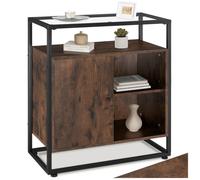 Commode - TECTAKE - Commode de chambre CONVENTRY avec pieds en plastique réglables en hauteur 70 x 38 x 80,5 cm - Bois foncé