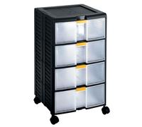 Commode TERRY Store age 44001 Bricolage Noir/Transparent L39,1 large x 39 cm de profondeur x H62,9