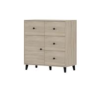 Commode Tiroir Sideboard 90cm avec une porte et quatre tiroirs Sonoma/Chêne Fox 03