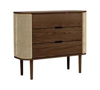 Commode Treasures chêne foncé tressage viennois WxHxD 109.2x93x43cm