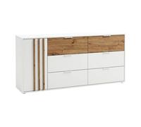 Vente-unique - Commode - 6 tiroirs et 1 Porte - Blanc et Naturel - TUNALO