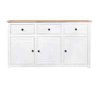 Commode Vaisselier - Cadre durable - Buffet Blanc 135x40x80 cm Pin solide Gamme Panama - moderne_93138