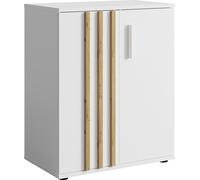 Commode VARIA - 2 portes - Design moderne en blanc et chêne artisanal