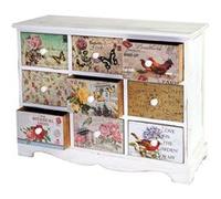 Mendler Commode Venlo style shabby chic vintage à 9 tiroirs 60x79x30 cm Multicolore G