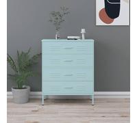 Commode Vert Menthe 80x35x101,5 cm Acier Buffet Armoire à Tiroirs vidaXL