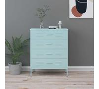 Commode Vert Menthe 80x35x101,5 cm Acier Buffet Armoire à Tiroirs vidaXL