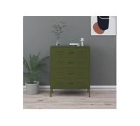 Commode Vert olive 80x35x101,5 cm Acier