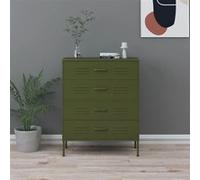 Vidaxl Commode Vert Olive 80x35x101,5 Cm Acier Vert