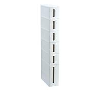Commode verticale à 6 niveaux avec roulettes - Meuble de rangement fin pour salle de bain et tour - Solution d'espace étroit avec tiroirs pour petites pièces et appartements