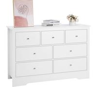 Commode VEVOR à 7 tiroirs & anti-basculement, armoire à tiroirs minimaliste et moderne (400 x 1199 x 813 mm) Organiseur Commode à tiroirs pour salon chambre entrée couloir (blanc)