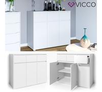 Vicco Commode avec tiroirs Ruben, Blanc, 120 x 101 cm avec tiroirs