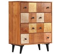 Commode - vidaXL - 247681 - Bois d'acacia massif - 4 tiroirs - Vintage 60x30x75 cm