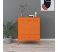 Commode - VIDAXL - 336201 - Orange - 80x35x101,5 cm - 3 tiroirs - Acier durable