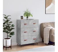Commode - VIDAXL - 69,5 x 34 x 90 cm - 3 tiroirs - Bois d'ingénierie - Gris béton