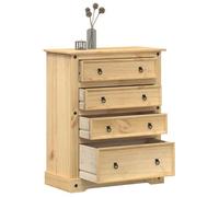 Commode - vidaXL - Corona - Bois massif de pin - 4 tiroirs - 92x48x120 cm