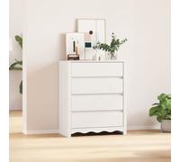 Commode Vidaxl """"Drammen"""" Blanche 76,5x40x91 Cm En Bois Massif De Pin Blanc