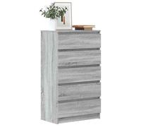 Commode - vidaXL - Sonoma gris - Bois d'ingénierie - 5 tiroirs - 60x36x103 cm