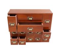 Commode vintage à 14 tiroirs avec 14 tiroirs - Marron vieilli - Petite table - Organiseur de tiroir pour fournitures de bureau, bijoux