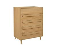 Commode vintage décor bois de chêne 5 tiroirs - L 80 x P 40 x H 113cm - Juliana