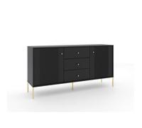 Commode - VIVALDI - ISEO 2D3S - Noir - 3 tiroirs - Design contemporain