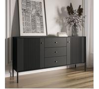Commode - VIVALDI - ISEO 2D3S - Noir - 3 tiroirs - Design contemporain