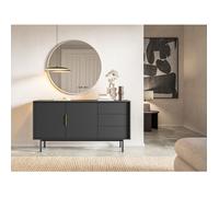 Commode - VIVALDI - VIVA 2D3S - Noir - 3 tiroirs - Design contemporain