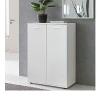 Commode WOHNLING SVENJA - Buffet Bois Blanc - 2 tiroirs - Mat - Meuble d’entrée