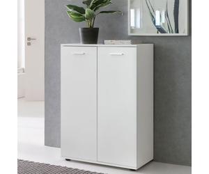 Commode WOHNLING SVENJA - Buffet Bois Blanc - 2 tiroirs - Mat - Meuble d’entrée