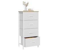 Commode WOLTU, Meuble à 4 Tiroirs en Tissu, Métal et Bois d'Ingénierie E1, Blanc W0ITT5038
