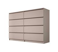 Commode XXL - Caramel - 8 tiroirs - Design moderne - 139 x 102 x 39 cm - Rangement fonctionnel