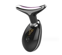 Commodery Microglow Appareil de lifting du visage, thérapie par la lumière rouge pour le visage, appareil de beauté de la peau pour le visage et le cou, masseur électrique portable 3 en 1 (noir)
