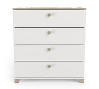Commode 4 tiroirs Izzy blanc et bois - Naturel -