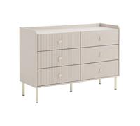 Commodes 6 tiroirs - Beige et doré - LUNAOR