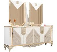 Commodes avec 2x miroir de luxe blanc/or Chambre à coucher Meubles modernes