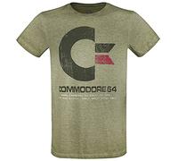 Commodore 64 C64 Logo - Vintage Homme T-Shirt Manches Courtes Vert chiné S