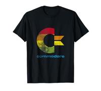 COMMODORE C64 - Lettre majuscule arc-en-ciel effet rayures colorées T-Shirt
