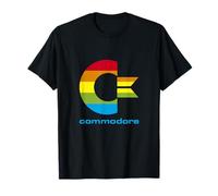 COMMODORE C64 - Lettre majuscule arc-en-ciel effet rayures colorées T-Shirt