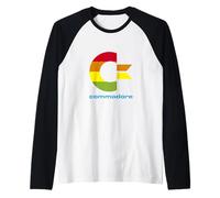 Commodore C64 Lettre Majuscule Arc-en-Ciel Manche Raglan