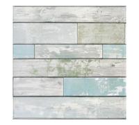 Commomy 10 Pièces Panneaux Muraux 3D Autocollant Aspect Bois, 30 x 30 cm, PVC Planches Murales Imitation Bois Mur Revêtement pour Salon, Chambre à coucher, Cheminée